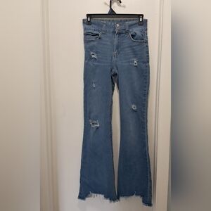 Rewash Light Blue Distressed Flare Jeans